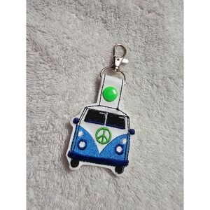 VW Bus Keychain Hippie Van‎ Keyring Peace Sign Charm Car Key Chain Accessory